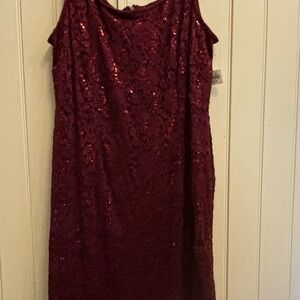 Women's Sequined Burgundy Dress